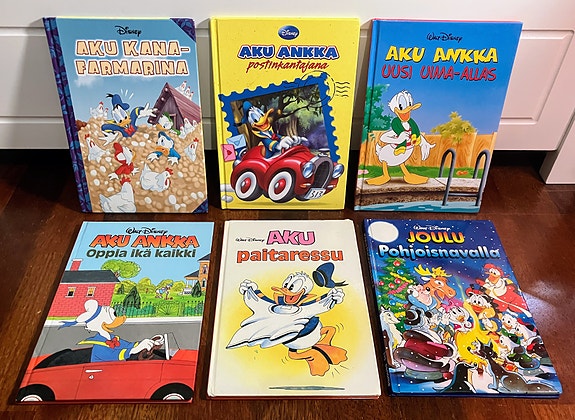 Satukirja 6x Disney mm Aku paitaressu + Aku Oppia ikä kaikki