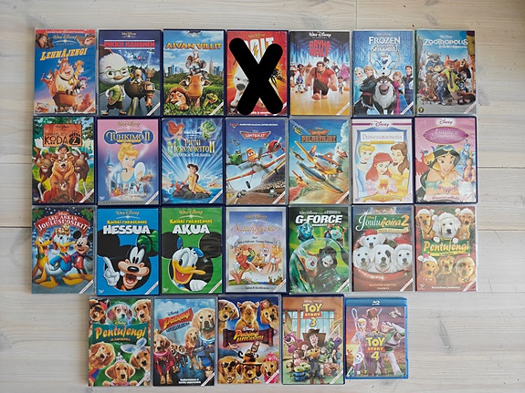 Disney ja Disney Pixar dvditä