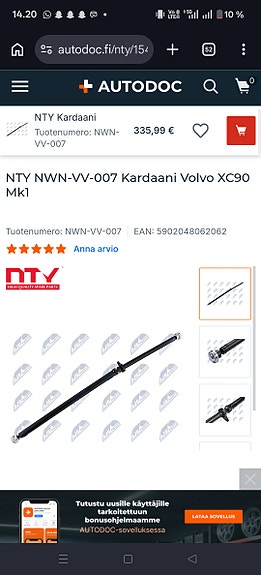 Kardaaniakseli Volvo XC90