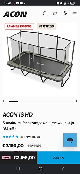 OSTETAAN acon 16 HD trampoliini