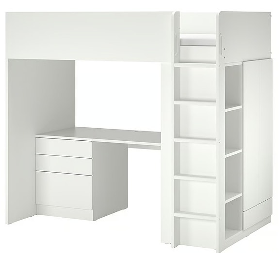 Ikea parvisänky Stuva / Småstad + patja (ÅBYGDA ) ja petauspatja (NISSEHOLM)