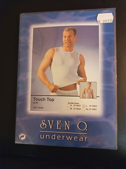 Sven Q Touch Top miesten aluspaita L valkoinen silkkiä