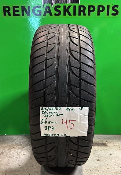 1kpl 215/55R17 Dayton D320 Evo 94W kesä 5-5,5mm