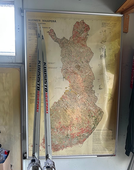 Vanha suomen kartta kehystetty