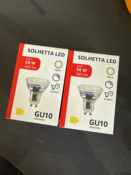 2kpl Ikean GU10 led polttimoja