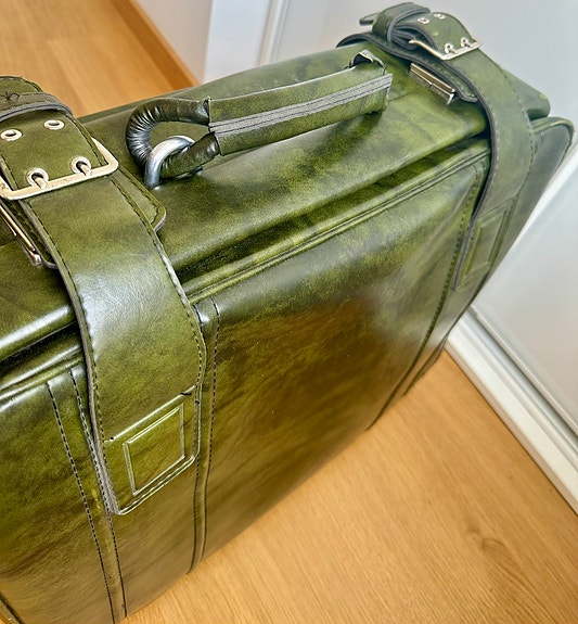 Upea vihreä vintage Cavalet laajennettava matkalaukku – Erittäin siisti!