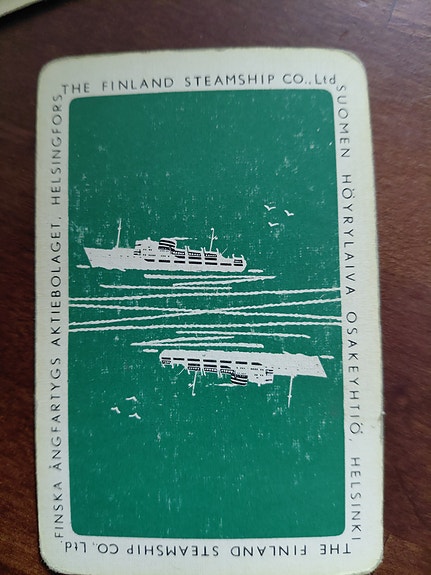 The Finland Steamship Co pelikortitrtit laivakuvalla