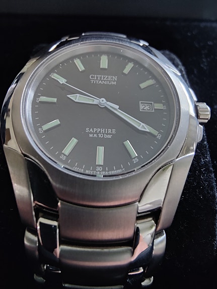 Citizen Marinaut Titanium Watch – Black Dial, Sapphire Crystal, 100m WR