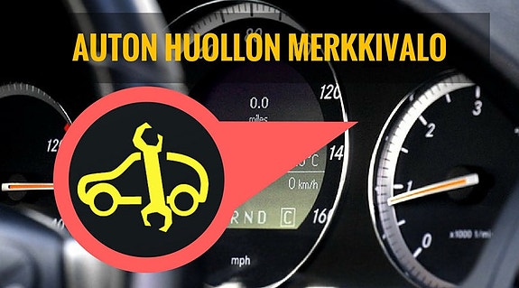 Auton huollon merkkivalon nollaus.