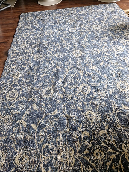 Suuri, kuviollinen matto sininen-beige