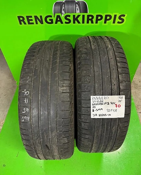 2kpl 265/65R17 Nokian Hakka Blue 2Suv 116H kesä 5mm