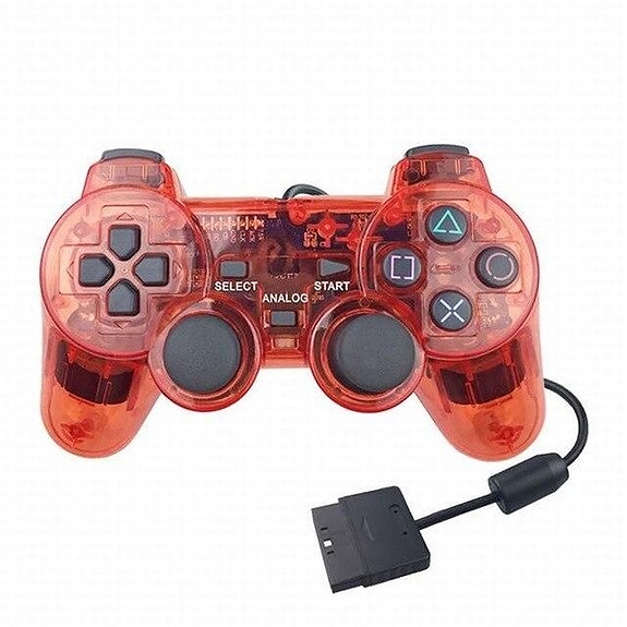 Sony Ohjain DualShock 2 Läpinäkyvä Punainen PS2 (Käytetty)