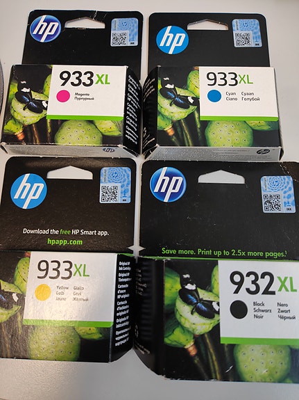 HP 932XL ja 933XL mustepatruunat.