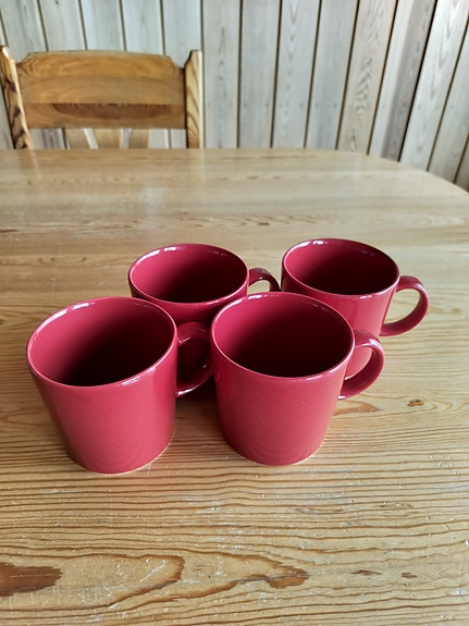 Iittala Teema mukit punainen, 4 kpl