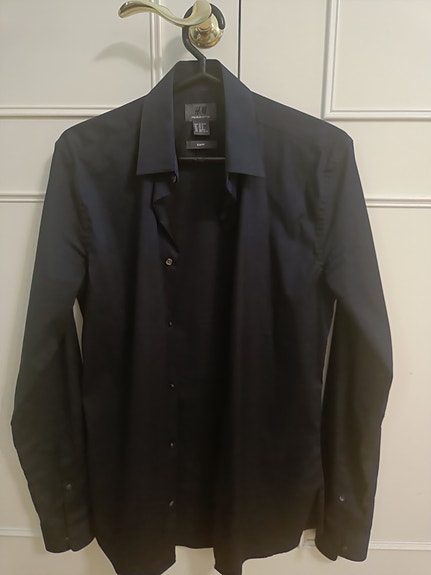Musta slim fit -kauluspaita, xs