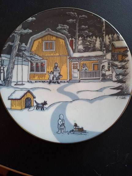Arabia joululautanen 1991 Tove Slotte 11,5 cm