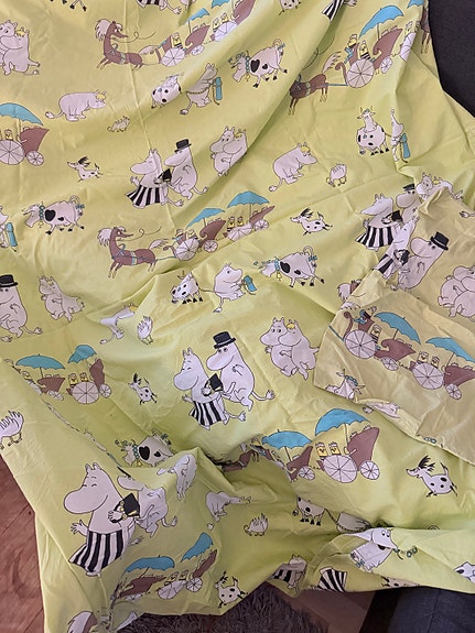 Finlayson Muumi pussilakanasetti vihreä/kellertävä enemmän