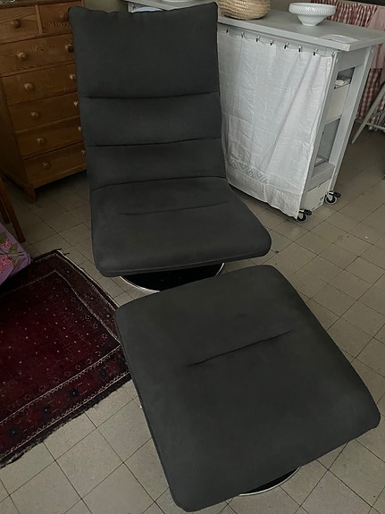 Nojatuoli , pyörivä ja rahi harmaa