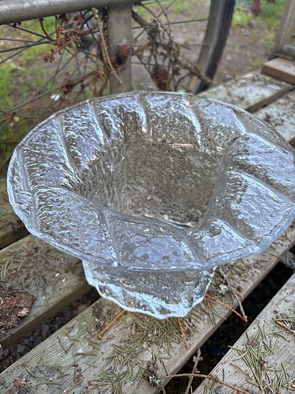 Iittala lasimalja jalallinen kirkas