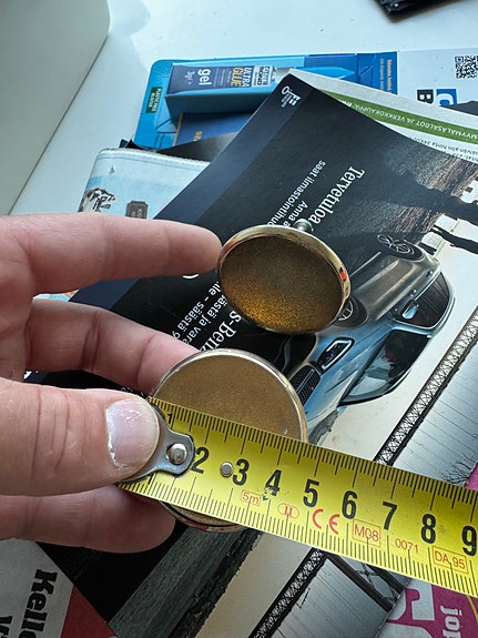 Asko, Messinkiset pyöreät vetimet n. 4 cm Retro