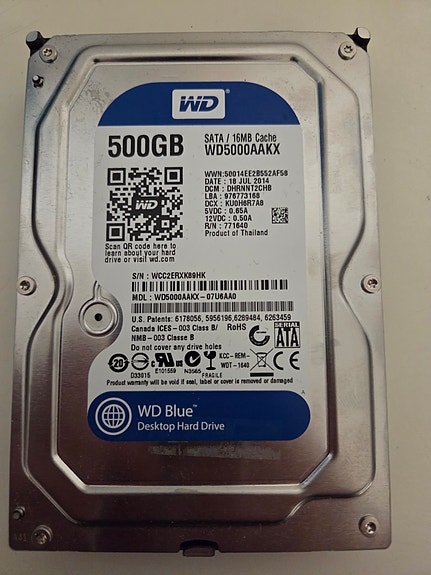 WD 500GB 7200rpm sata kovalevy 3,5"