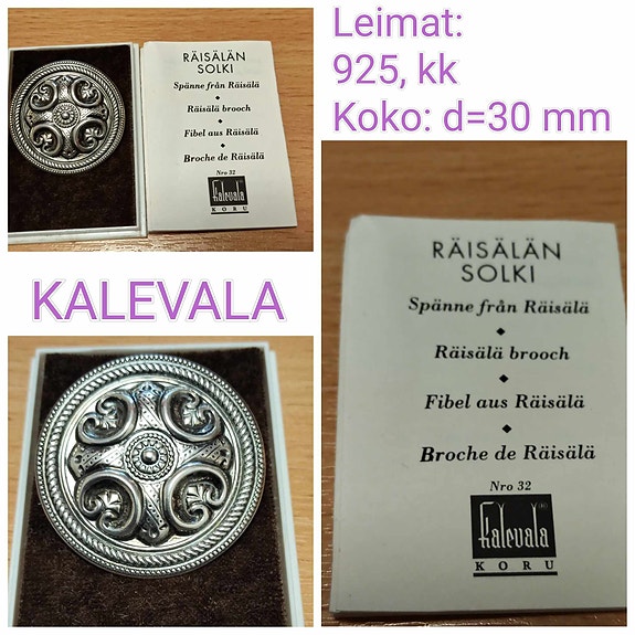 KALEVALA RÄISÄLÄN -solki hopeinen ja / tai pronssinen