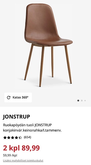 Ruokapöydän tuolit / tuoli Jysk Jonstrup Ikea / Oulu