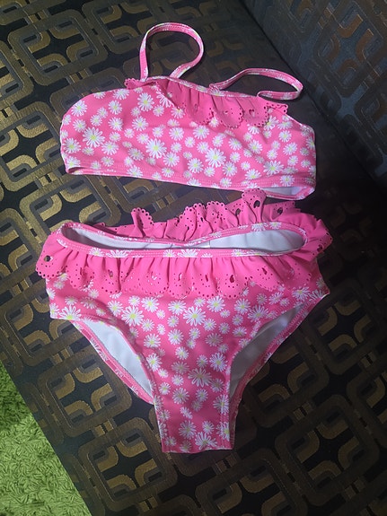 Peuhu Taru lasten bikinit koko 12cm pinkki kukkakuvio
