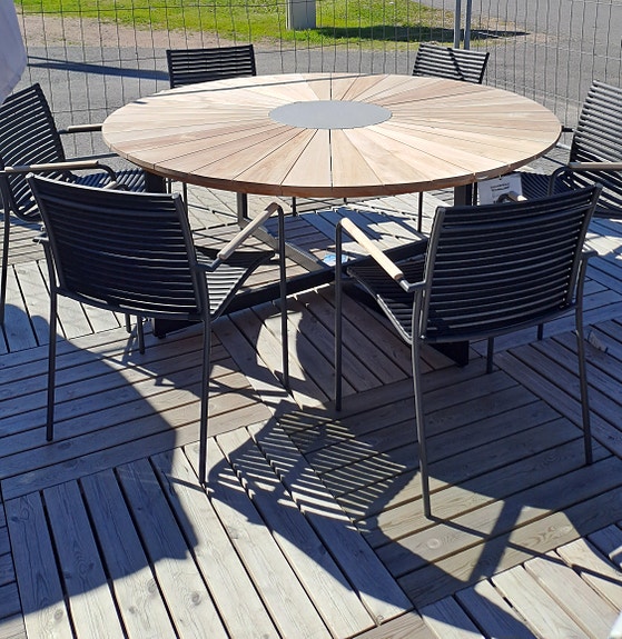 Hillerstorp Ringsjö 180 pyöreä pöytä ja Mood tuoli 6 kpl