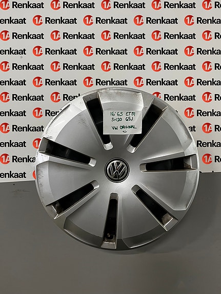 KÄYTETYT PELTIVANTEET + PÖLYKAPSELIT VW ORIGINAL 16X6,5 5X120 ET51 65.1