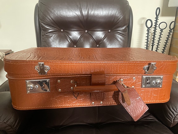 Vintage matkalaukku (nahka) ruskea