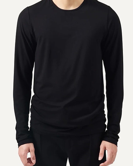 Nomen Nescio basic jersey laadukas musta pitkähihainen paita bambuviskoosia