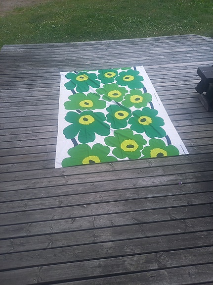 "Vintage Marimekko Unikko verho 132×186 cm, Maija Isola, vihreä"