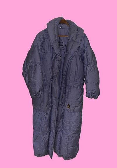Scandinavian Quality Down Wear pitkä untuvatakki M sininen