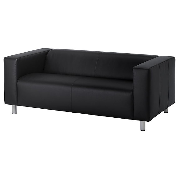 IKEA musta nahkasohva 2–3 hengen