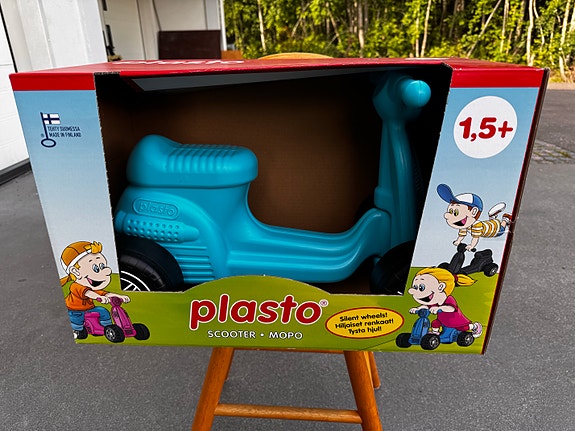 Plasto potkuauto skootteri sininen