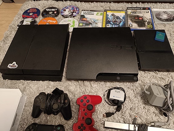 Playstation 4,3,2 ja nintento wii konsolit