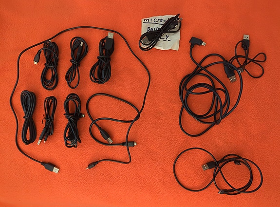 (new price) Data+Power Cables For Mobiles, Navigators, Etc: USB-C, Micro, Mini