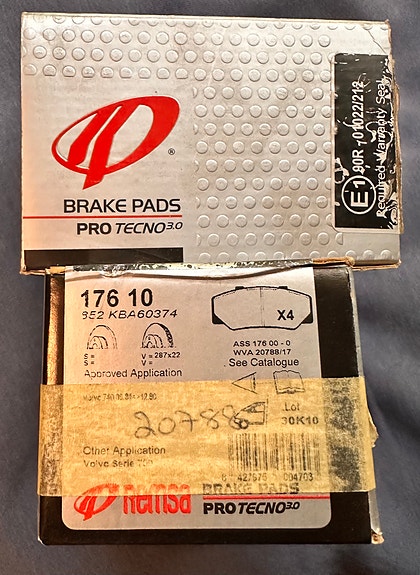 Jarrupalat Volvo 700 sarja 740 09.84-12.90