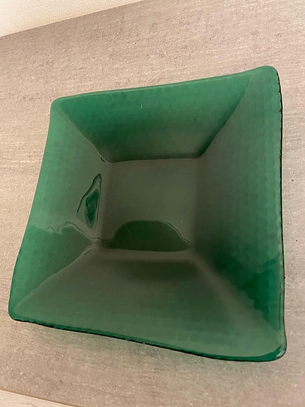 Iittala vihreä neliskulmainen lasikulho