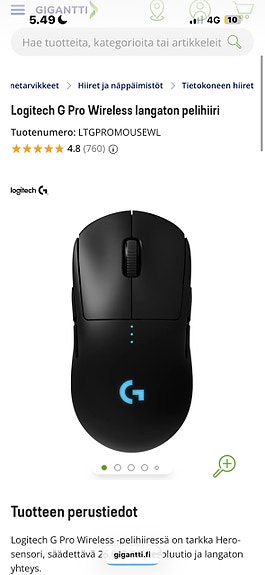 Logitech G langaton pelihiiri musta