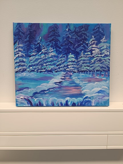 Talvinen metsämaisema taulu
