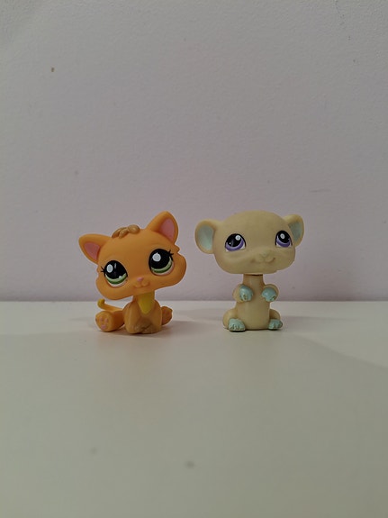Littlest Pet Shop figuurit kissa#1691 ja hiiri#1088