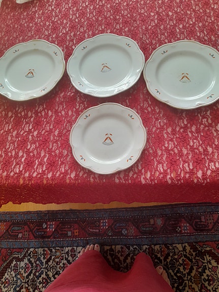Arabia Diamant lautaset 4 kpl tehtaanpiippuleima