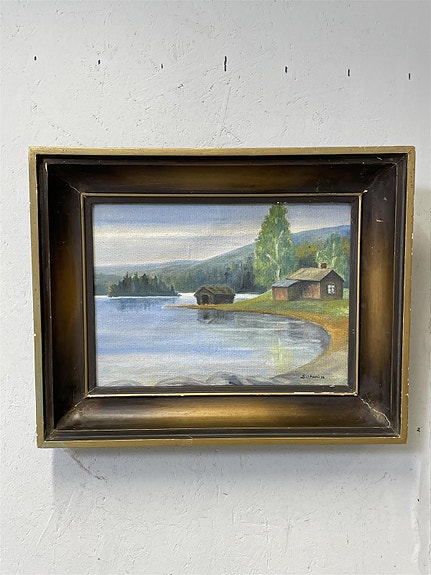 Taulu Järvimaisema öljyväri, Siitari -36