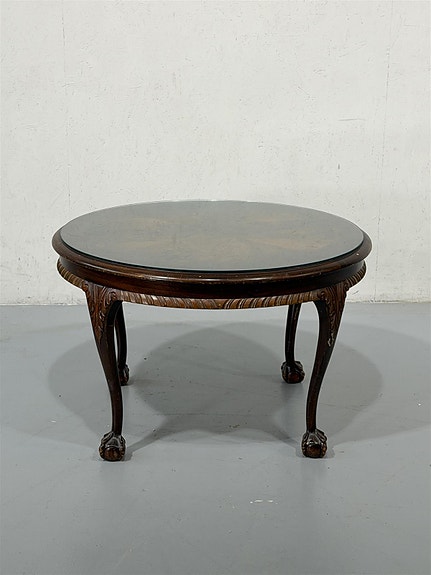 Chippendale sohvapöytä 90cm lasitasolla