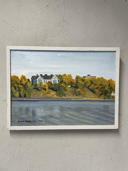 Taulu Maisema öljyväri, Esko Nieminen 1982