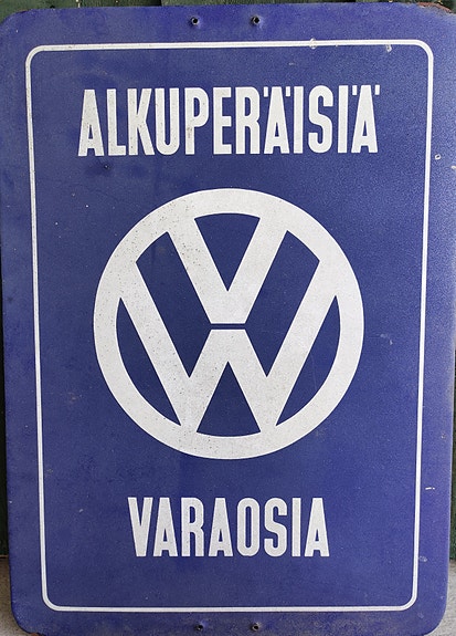 vw kupla junakeula transporter pelti kyltti