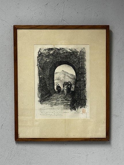 Taulu litografia Aukusti Tuhka 1956