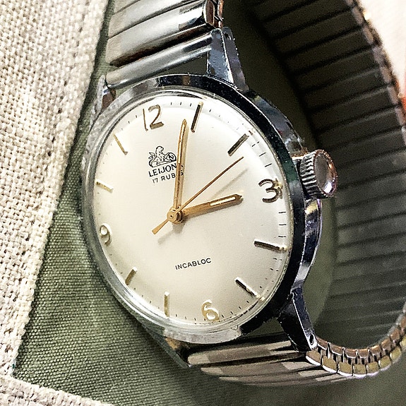 LEIJONA 17 Jewels mekaaninen miesten rannekello Vintage